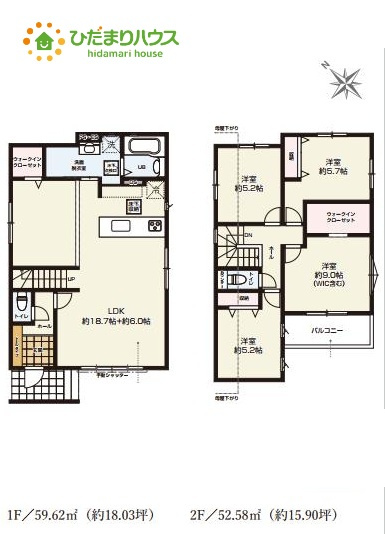 北本市本宿3期　新築戸建　KEIAIGRACE01の間取り