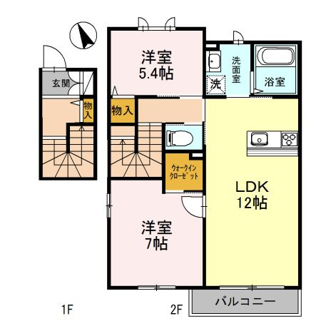 HEARTY'S　ENT　B棟の間取り|使い勝手の良い間取りです♪