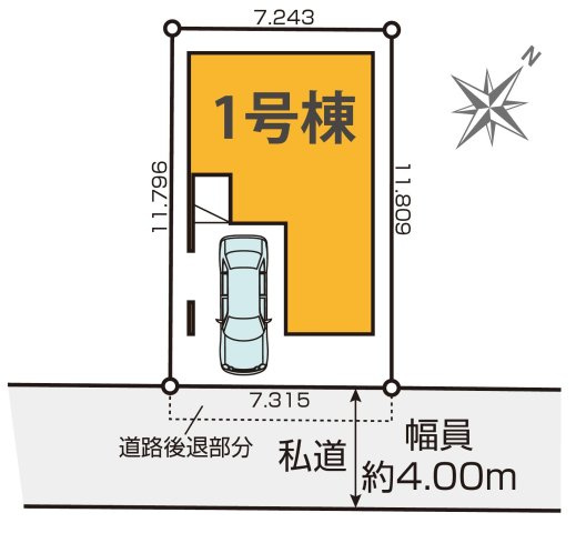 国分寺市日吉町３丁目　中央線　国立駅　新築戸建の区画図