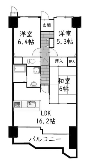 【間取り】 | ユニライフ宇治琵琶Ⅱ | 専有面積71.58㎡