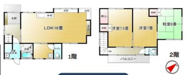 日高市高萩東　中古売戸建の間取り