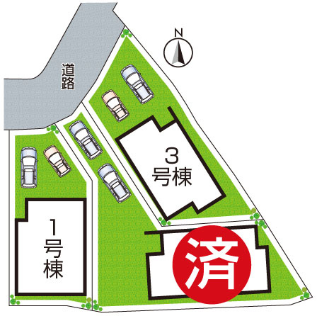 ■豊中市春日町　第3期　新築一戸建ての区画図|全3区画
