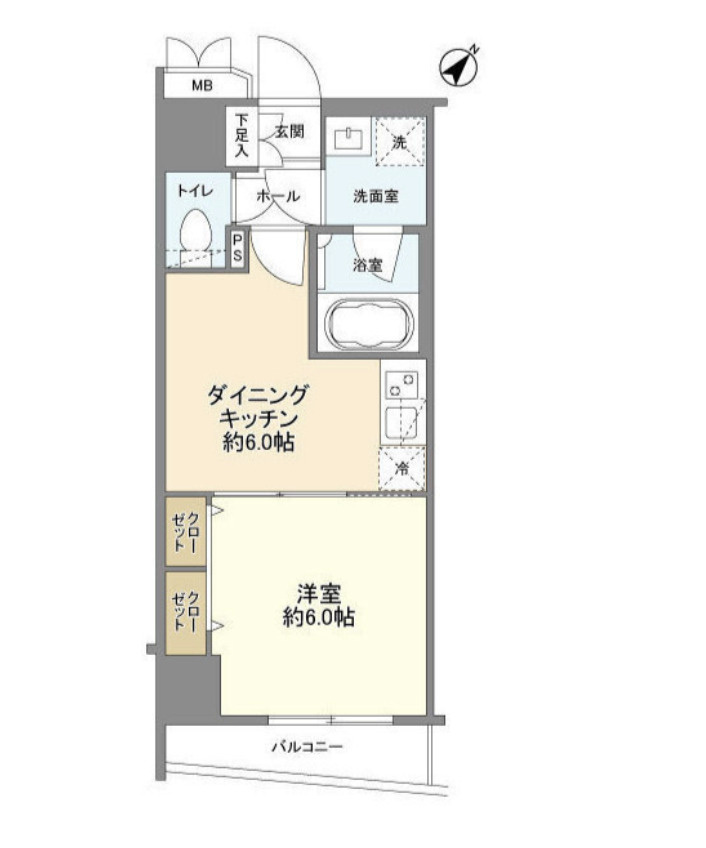 エステムプラザ市谷外濠公園の間取り