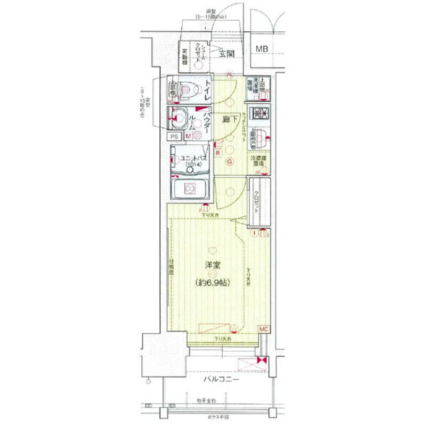 名古屋市中村区井深町の賃貸マンションの間取り