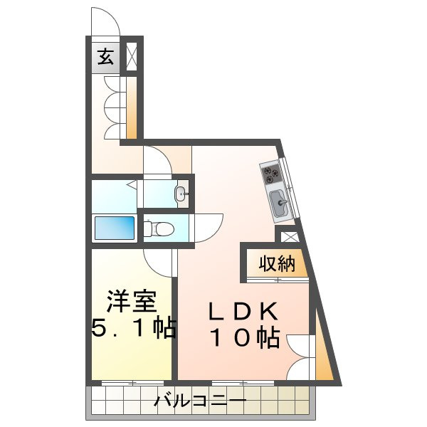 ブルーハイツ北別府の間取り