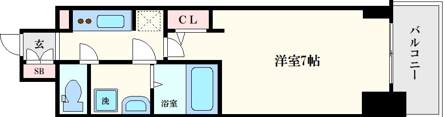 S-RESIDENCE堺筋本町Deuxの間取り
