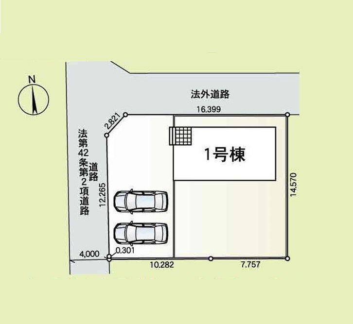 土浦市右籾第13　新築戸建の区画図