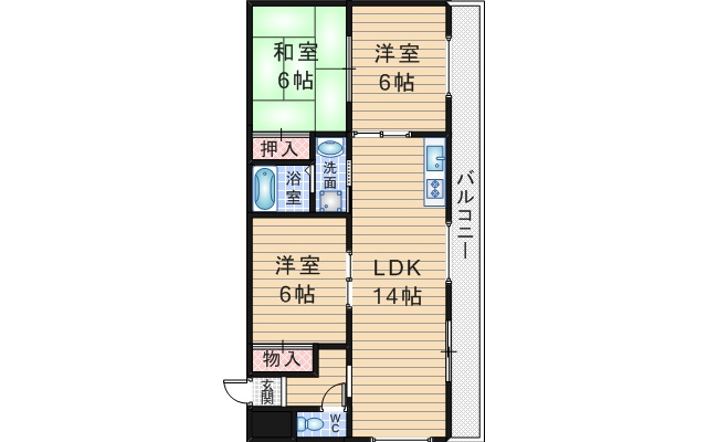 愛名マンションの間取り