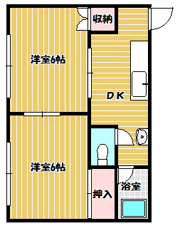 ピンキーⅡの間取り|全室角部屋