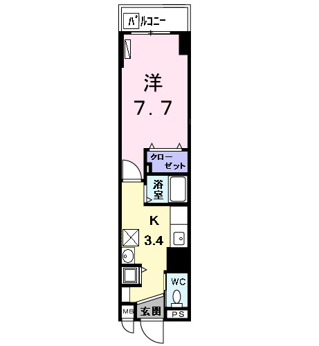名古屋市中区丸の内１丁目の賃貸マンションの間取り