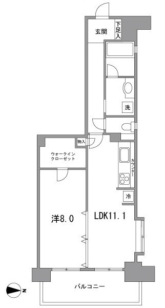 台東区池之端１丁目の賃貸マンションの間取り