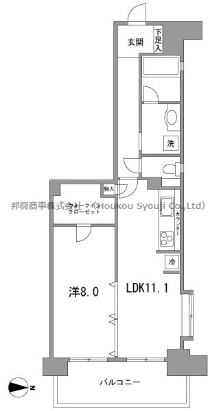 台東区池之端１丁目の賃貸マンションの間取り