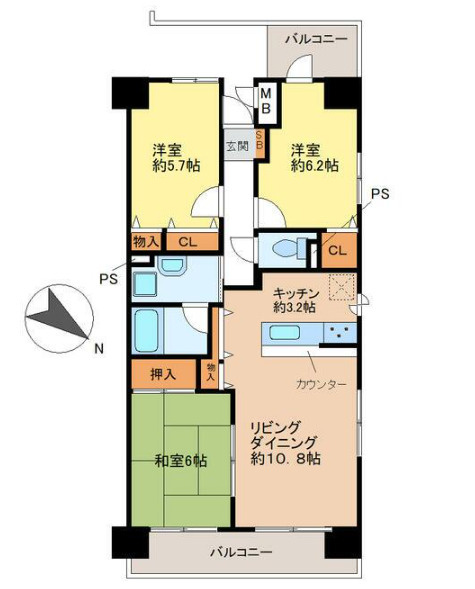 ラヴィーヌ砥堀の間取り