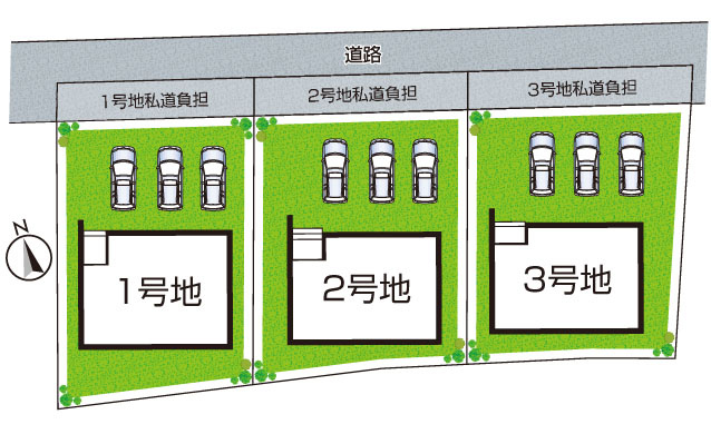 ★京都市右京区鳴滝泉殿町　第2期　新築一戸建ての区画図|全3区画