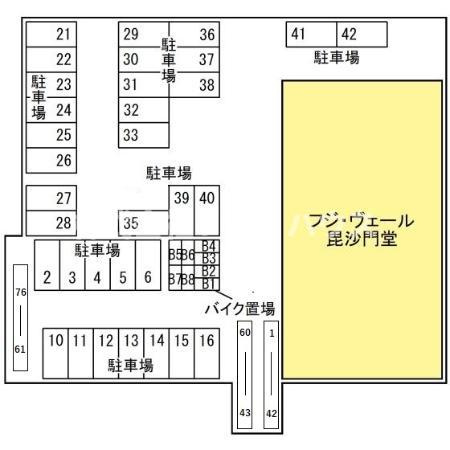 フジ・ヴェール毘沙門堂の区画図