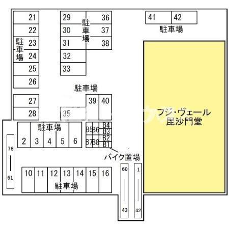 フジ・ヴェール毘沙門堂の区画図