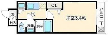 ジュネーゼグラン南堀江の間取り