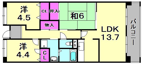 ヴェール園田の間取り