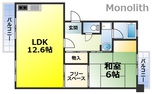 泉北鴨谷台３丁４号棟の間取り