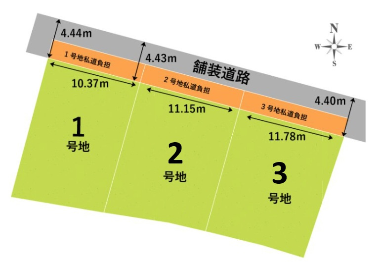 京都市右京区鳴滝泉殿町　第2期　新築一戸建ての区画図|全3区画