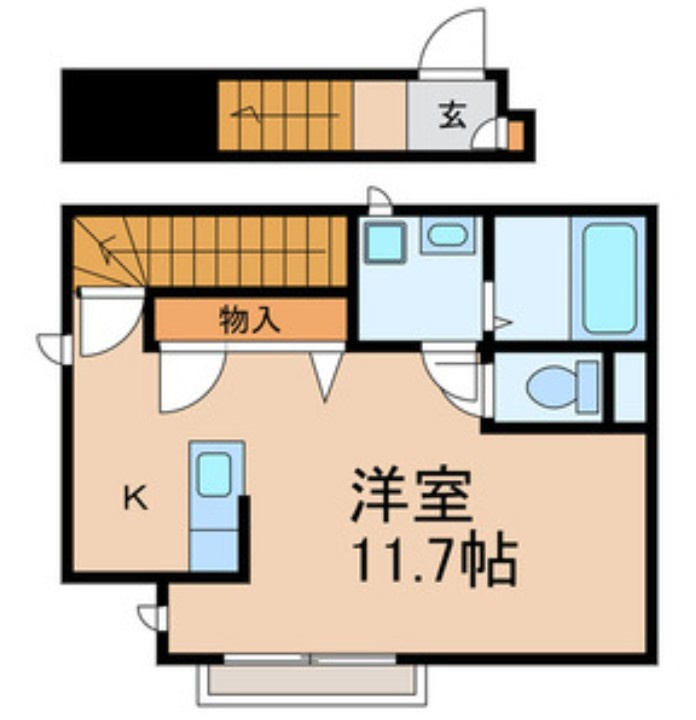 習志野市津田沼５丁目のアパートの間取り