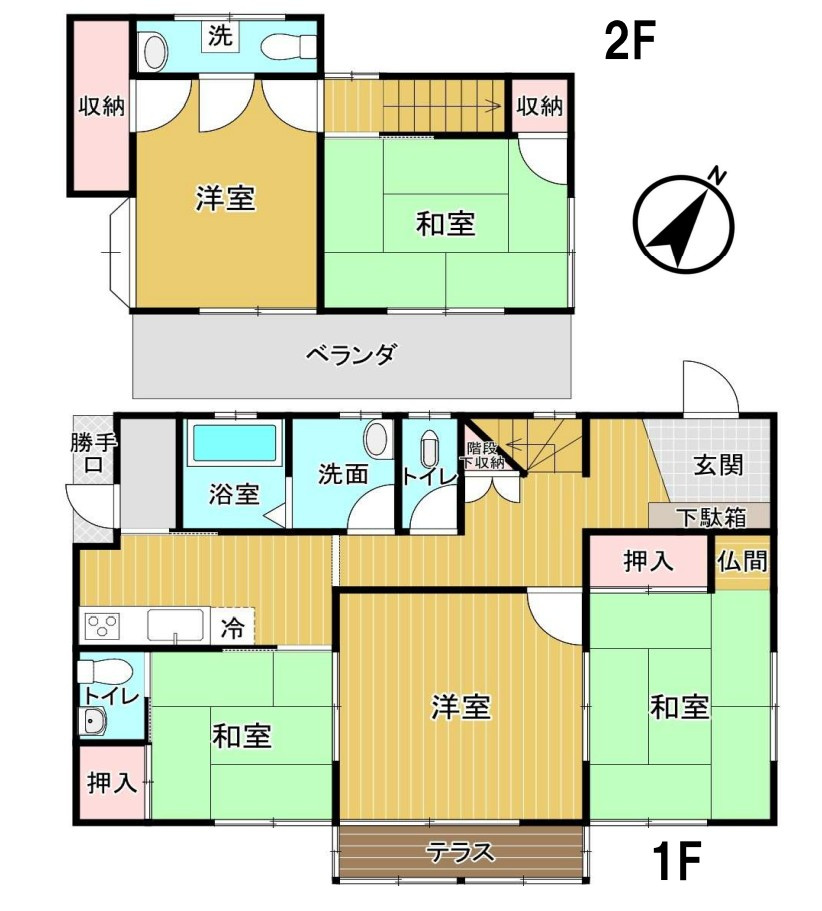 【中古戸建】前橋市富士見町小暮の間取り|■間取り図｜敷地面積：198.54（約60.05坪）　建物面積：86.74（約26.23坪）