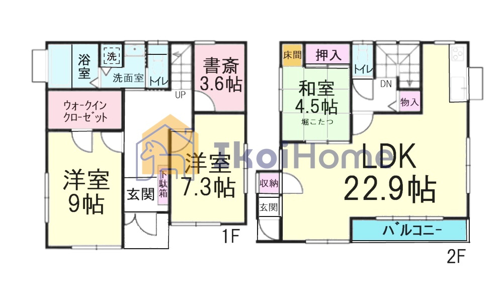 明石市北朝霧丘2丁目　中古戸建の間取り