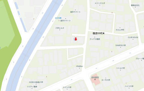 神戸市灘区篠原中町4丁目　新築戸建の地図