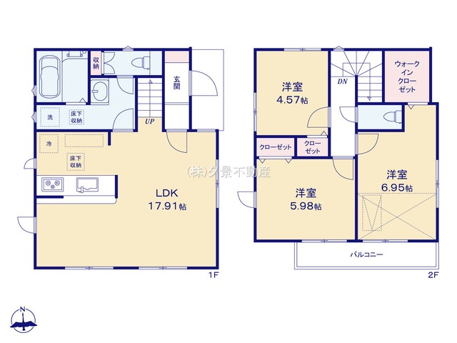 《仲介手数料無料》世田谷区給田５丁目17-10新築一戸建てミラスモの間取り