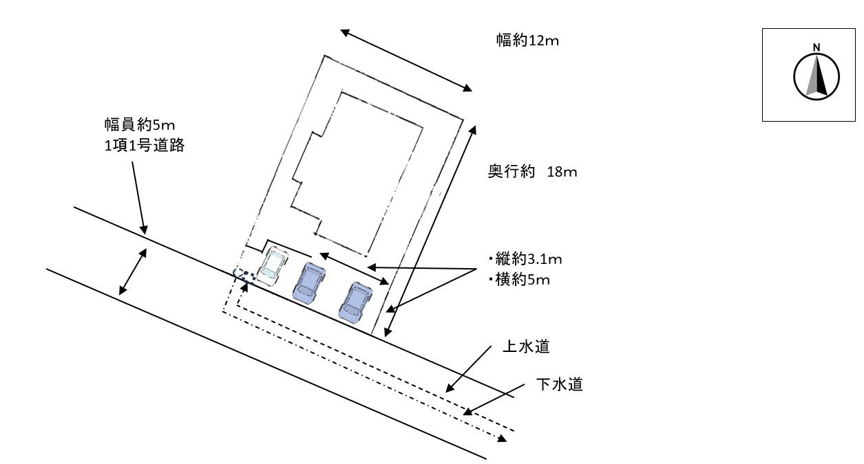 宇部市南小羽山町２丁目　戸建ての区画図|駐車場は3台お止め頂けます。