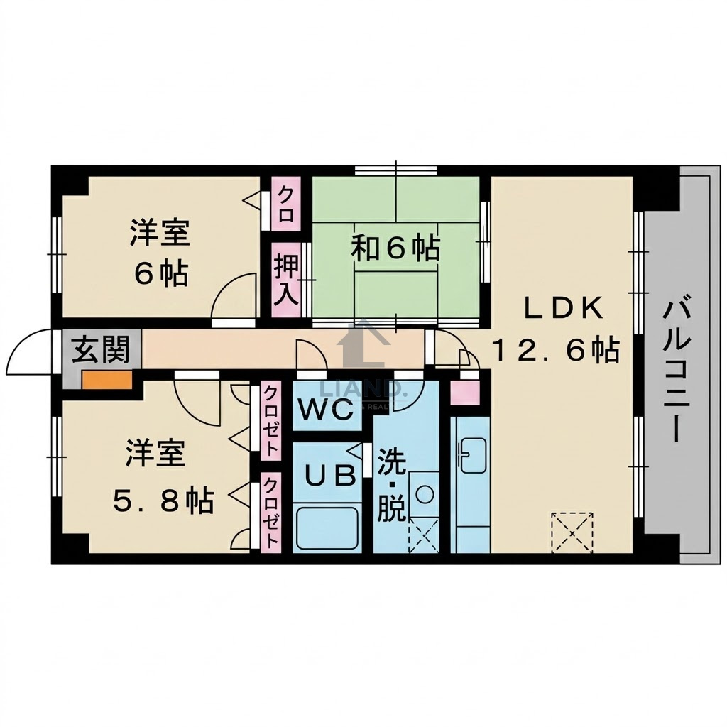  ピオーネテラス空港南　月隈小学校区の間取り|ピオーネテラス空港南　