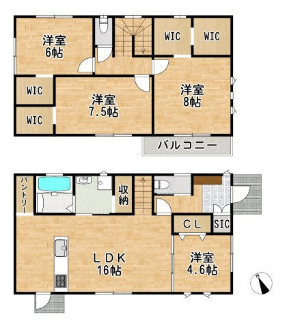 大英産業　筑後市西牟田の間取り