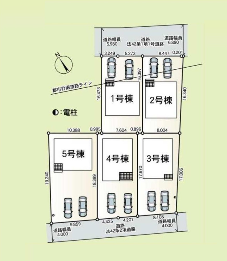 土浦市小松第7　新築戸建　5号棟の区画図