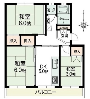 新多聞第2住宅　105号棟　の間取り