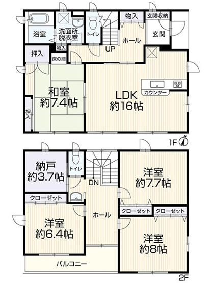 【間取り】 | アトムセレクト千葉市若葉区千城台東中古戸建て | 居室は全て6帖以上です