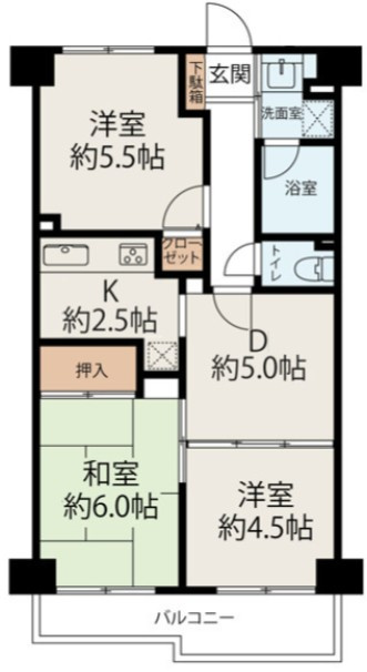 コスモ北与野の間取り