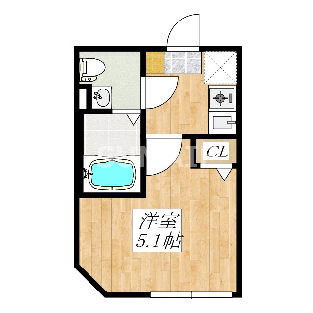 T.A北区上中里3丁目A棟の間取り|1Kのお部屋です☆