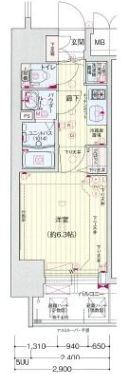 プレサンスOSAKA DOMECITY ワンダーの間取り|プレサンスOSAKA DOMECITY ワンダー　間取り