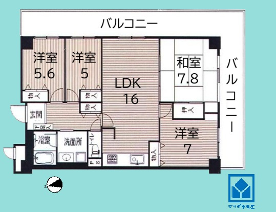 ライオンズマンション西宮高座C棟の間取り