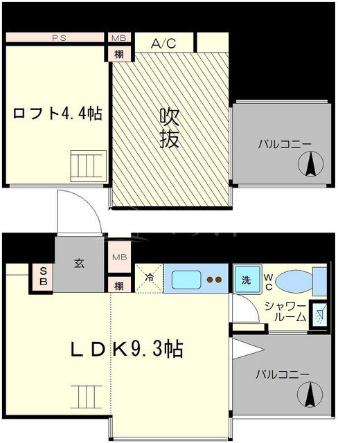 是空NAMBA NISHIの間取り