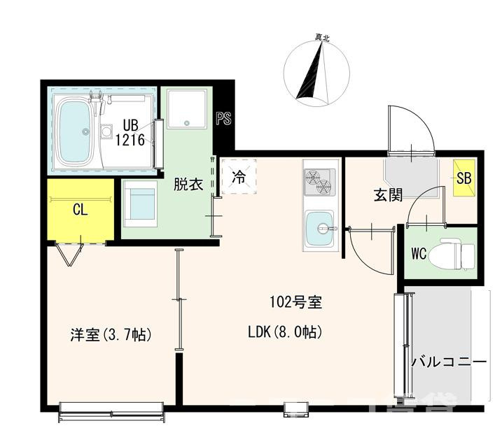 足立区栗原３丁目のアパートの間取り