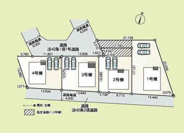 土浦市高岡第3　新築戸建　4号棟の区画図