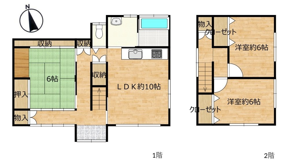 宇部市開４丁目　戸建ての間取り|リフォーム後の間取り図です。3LDKの間取りで1階にも居室があるので小さいお子様もいるご家庭にもピッタリです。