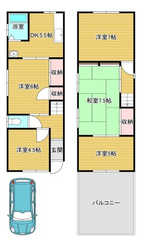 辻之貸家の間取り