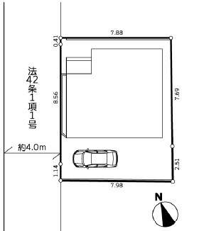 西大沼2丁目　新築戸建の区画図