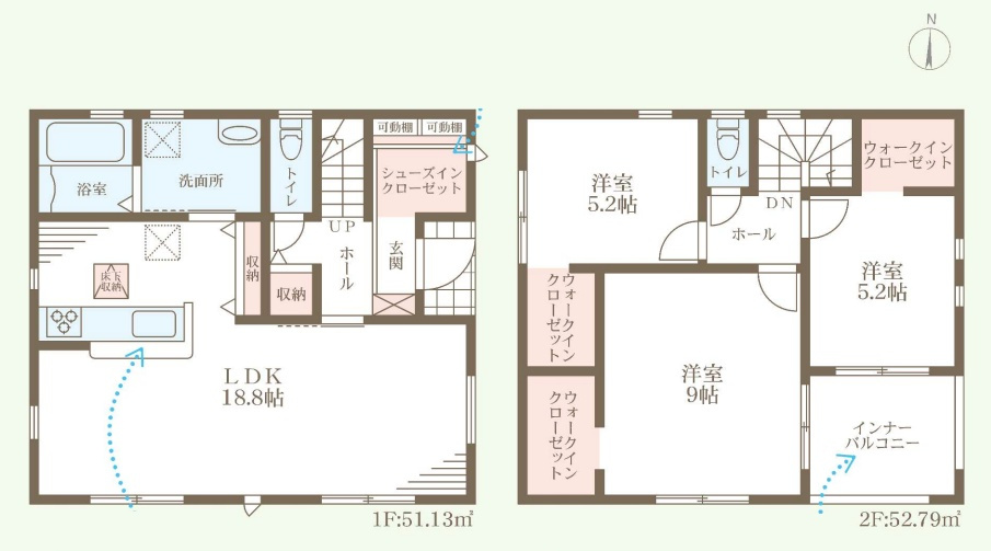 ●天理市丹波市町　第4期　新築一戸建ての間取り|1号地