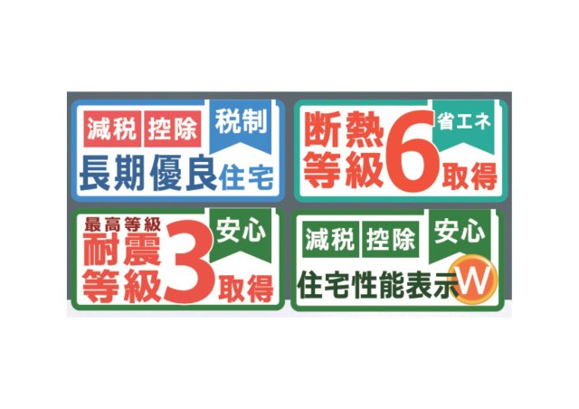 あきる野市小川東の構造・工法・仕様|長期優良住宅認定物件です。住宅ローンを組んだ際に税金の控除が受けられます。
