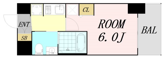 エステムコート難波4アトリ　仲介手数料無料の間取り