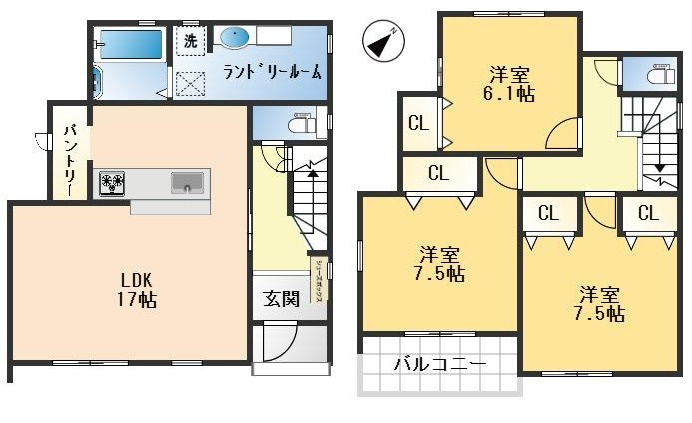 豊中市上野東2丁目　新築戸建の間取り