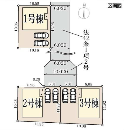 ●天理市丹波市町　第4期　新築一戸建ての区画図|全3区画